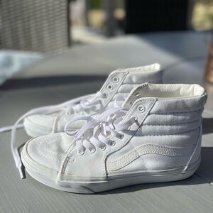 Vans All-White Sk8-Hi Canvas Sneakers